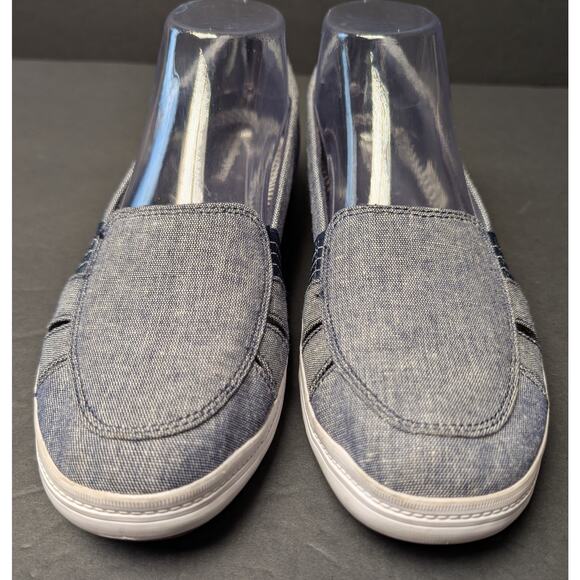 Grasshoppers Janis Fisherman Canvas Sneakers WOMENS 9 Blue White Slip On Cruise - Picture 3 of 11